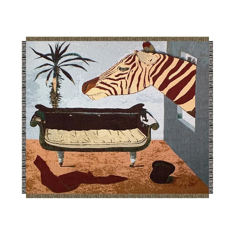 

Art Oil Painting Multifunctional Blanket Background Wall Tapestry Cloth Tapestry Sofa Decorative Blanket Covering Blanket