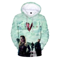 novelty hot 3d print menwomens hoodies fashion 3d vikings ragnar lothbrok sweatshirt polyester unisex material boy cool hooded