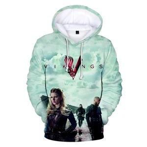 novelty hot 3d print menwomens hoodies fashion 3d vikings ragnar lothbrok sweatshirt polyester unisex material boy cool hooded free global shipping