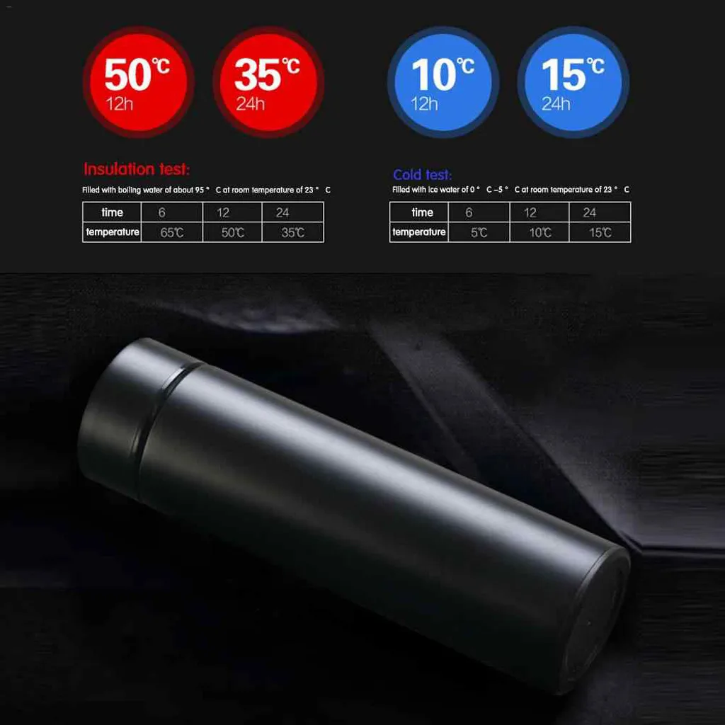 500mL Smart Kettle LCD Touch Screen Display Temperature Portable Water Bottle Vacuum Flask Travel Outdoor bouteille isotherme | Дом и сад