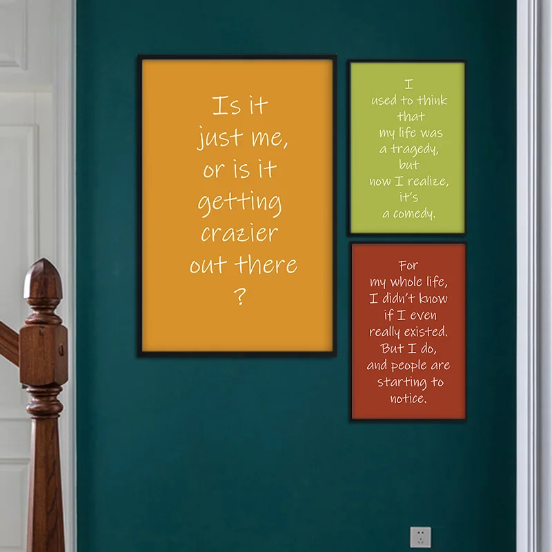 2019 кино Джокер вдохновляющие цитаты комиксы Картина на холсте постеры и принты