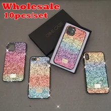 10pcs/lot Women Luxury Gift Phone Back Case for iphone 6 6s 7 8 Plus 11 Pro Max 11Pro Color Gradual Glitter Hard Case Fran-67K