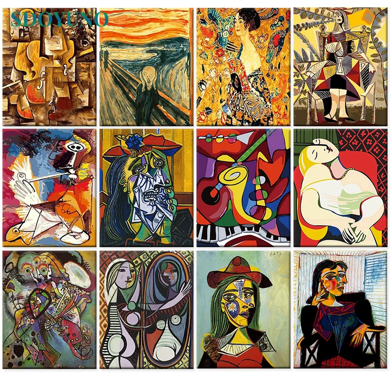 

SDOYUNO 60x75cm Paint By Numbers Kits Frameless DIY Abstract Painting By Numbers On Canvas Home Decor Digital Hand Painting