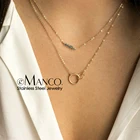 E-Manco изящное колье-чокер с кристаллами, женское простое ожерелье из нержавеющей стали, модные ювелирные изделия