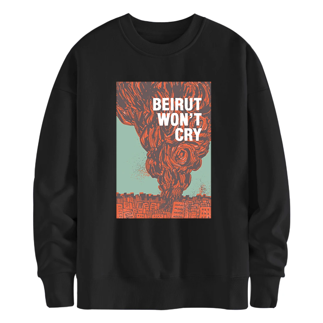 

Beirut Won't Cry Hoodies Sweatshirts Men Harajuku Fall Winter Male Hip Hop Clothing Full Sleeve Fashion 2020 Pullovers Black