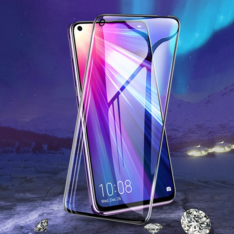 Закаленное стекло hacrin для Huawei Honor V20 защитное премиум класса с полным покрытием View