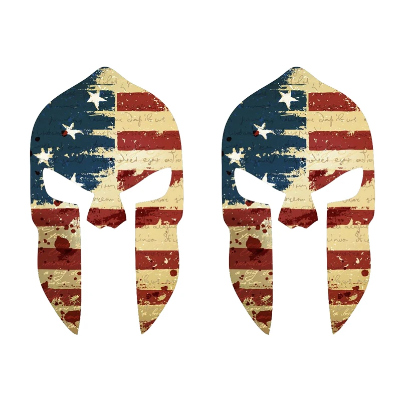 

Hot Personality SPARTAN HELMET VINTAGE USA FLAG Automobile Styling Lnterest Reflective Car Stickers Waterproof PVC
