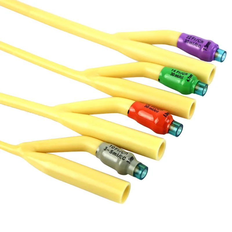 Одноразовый стерильный двусторонний латексный катетер Foley с силиконовым