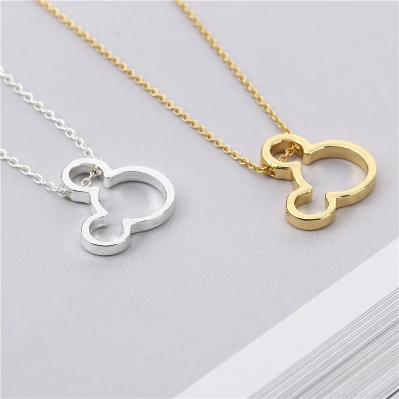 Disney титановое стальное покрытие Микки кулон в виде мыши для девочек многослойное