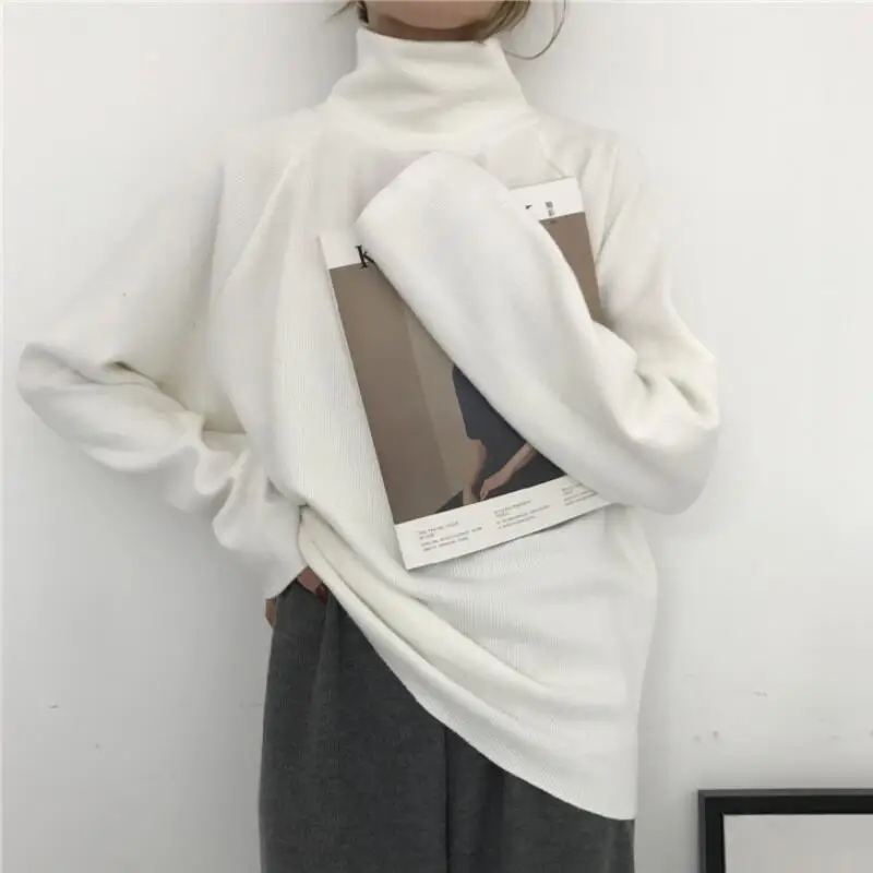 Женский вязаный свитер-водолазка с длинным рукавом летучая мышь | Женская одежда