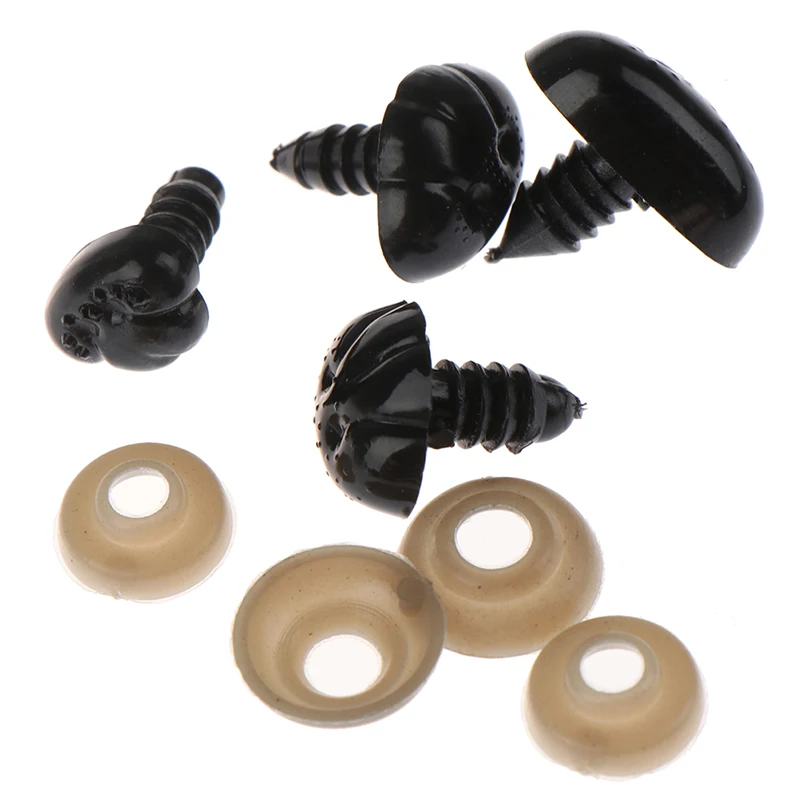 

10pcs/bag Craft DIY Black Doll Safety Nose Eyes for Bear Stuffed Toys Snap Animal with Plug Washers