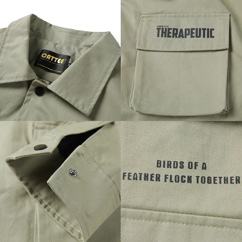 Четырехъядерным процессором карманы Для мужчин Куртка карго Chore пальто черный