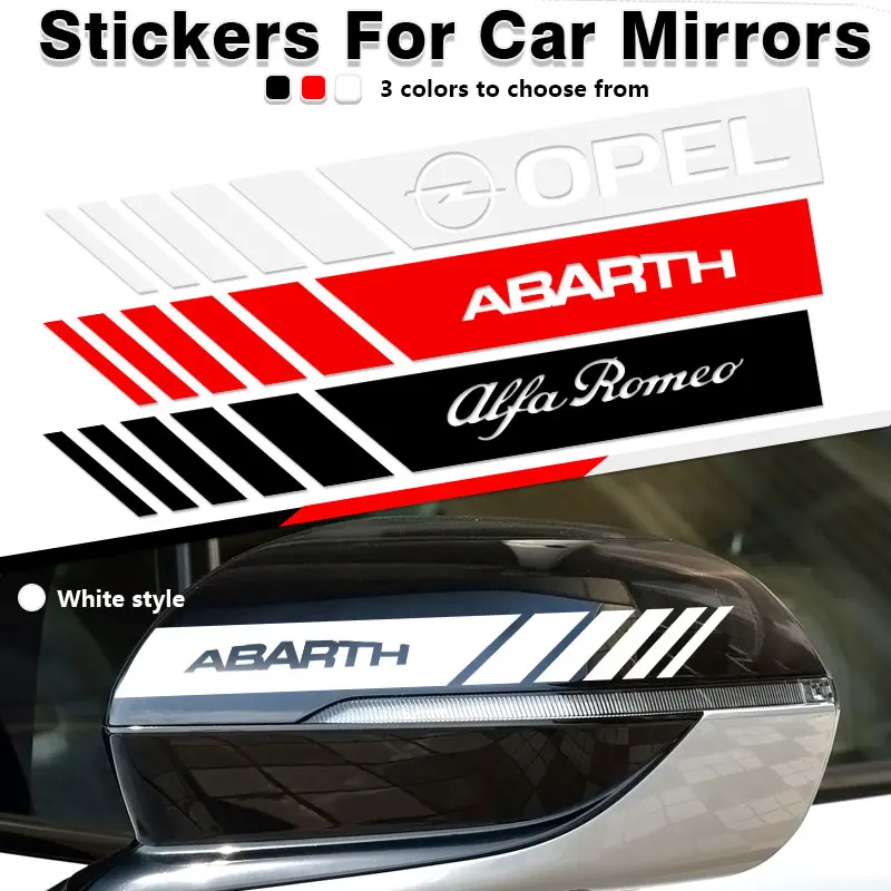 

2pcs Car Badge Rearview Mirror Stripe Sticker Decorative Decal For BMW M E34 E36 E60 E90 E46 E39 E70 F10 F20 F30 X5 X6 X1 M3 M5