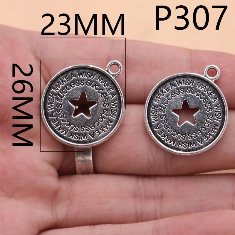 10 шт. Серебряный позолоченный круглый пятиконечная звезда продажи Метки