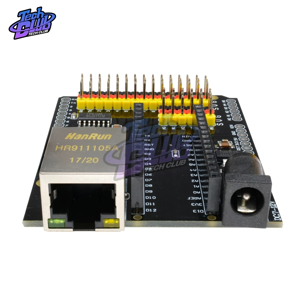 Сетевой модуль ENC28J60 Ethernet Shield V2.0 LAN I/O SPI 51 AVR PIC LPC STM32 для Arduino UNO R3 CH340G NANO V3.0|Детали и
