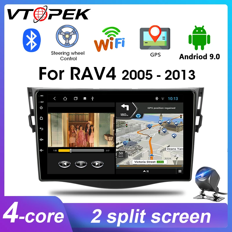 Vtopek 2G + 32G Android 9 0 автомобильный dvd-плеер для Toyota RAV4 Rav 4 2005-2013 Радио GPS навигация Wifi