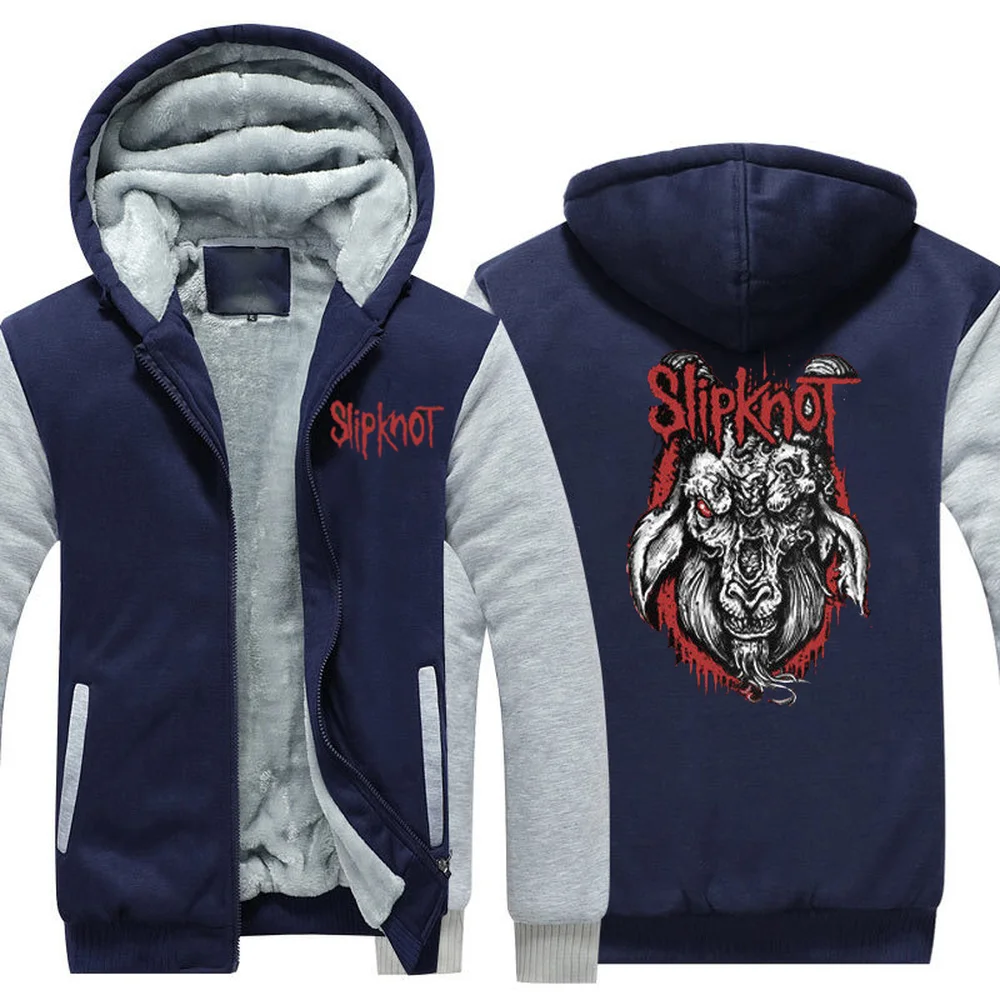 Newest Zipper Slipknot Thickened Hoodie For Men Winter Warmth | Мужская одежда