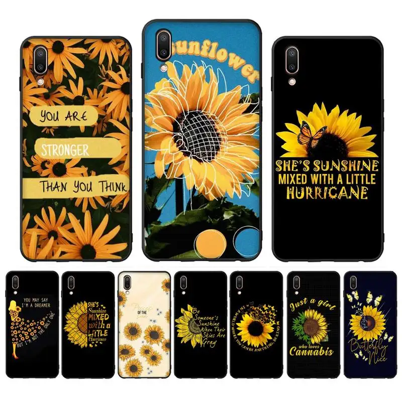 

Cute Sunflower Phone Case For Oppo Reno Realme C3 6Pro for vivo Y91C Y17 Y19 Funda Capa
