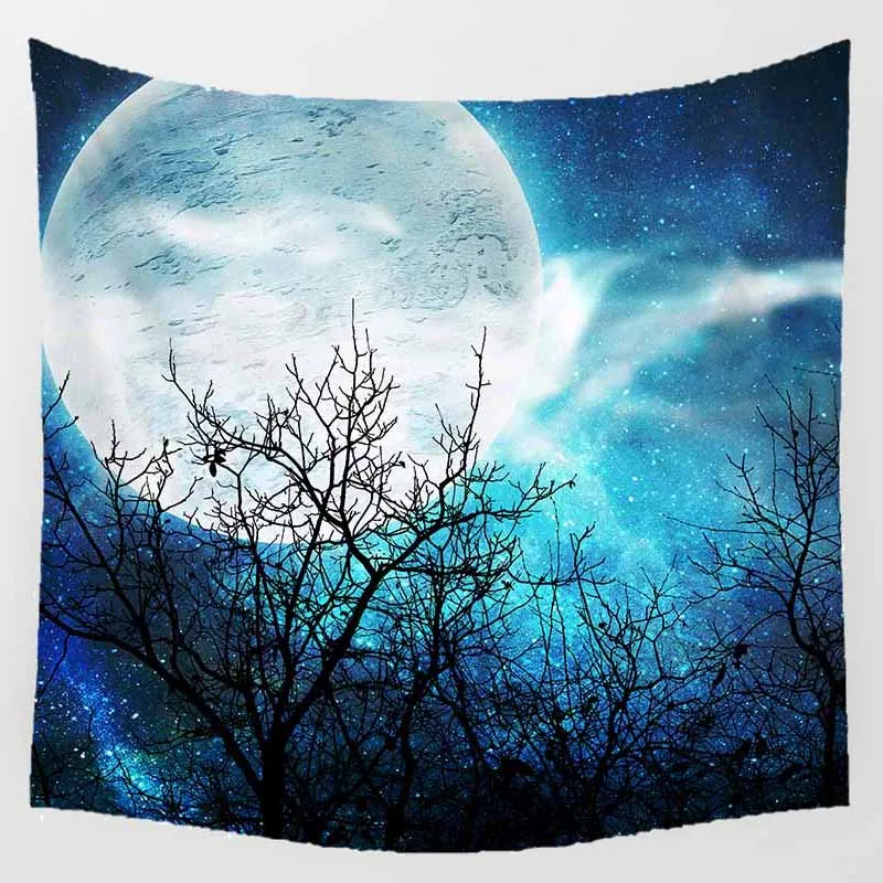 Креативный узор Луна Череп Скелет цветы макраме настенный подвесной гобелен