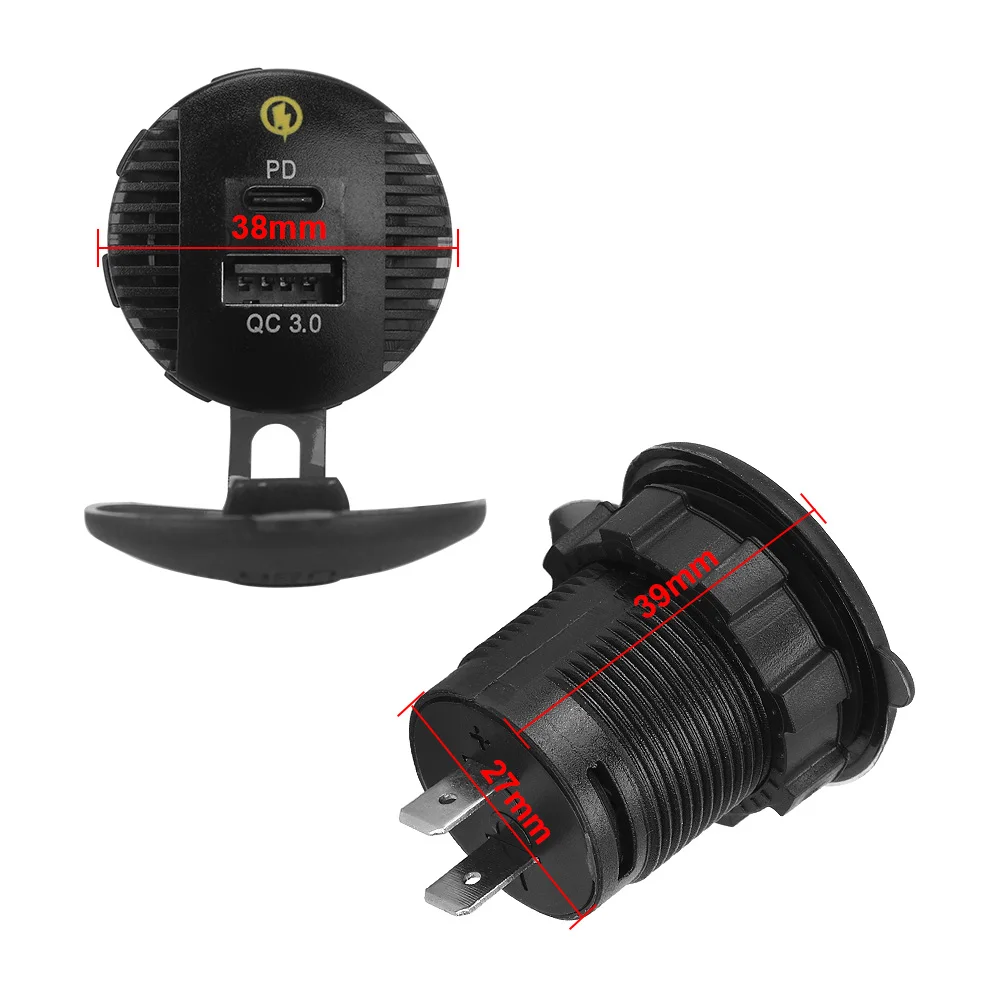 

YOSOLO Waterproof Universal USB Car Charger For Mobile Phone Quick Charge 3.0 36W Car Dual USB Charger QC3.0