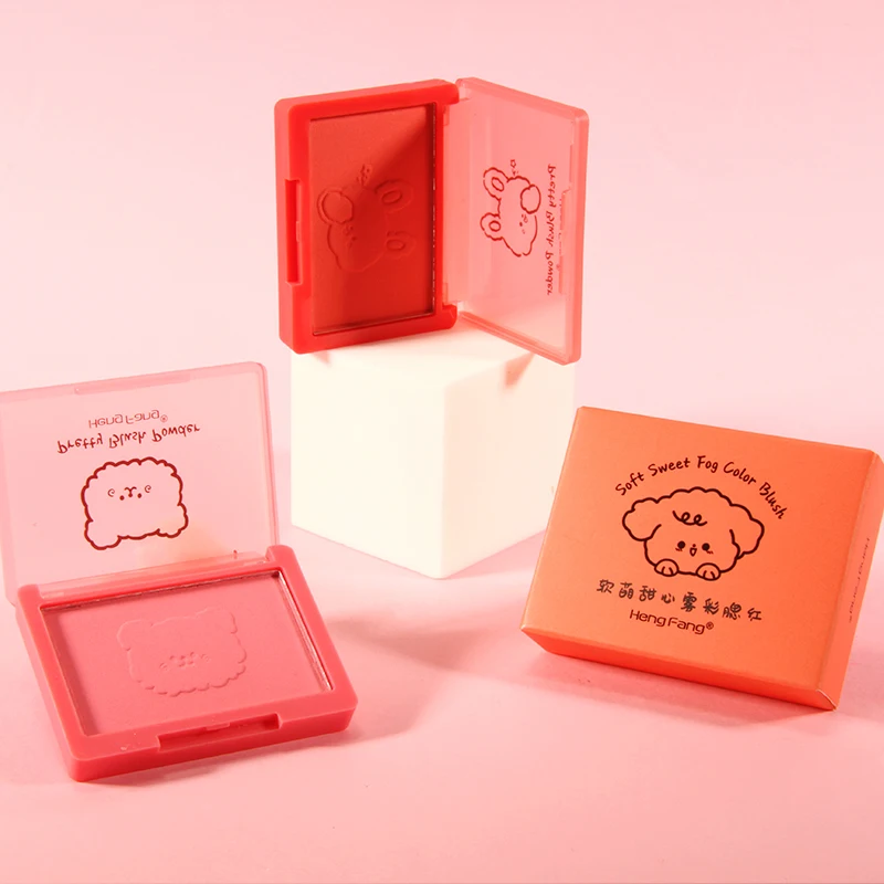 

HengFang Pretty Blush Powder Orange Pink Rouge Natural Cheek Professional Contour Shadow Pink Blusher Sweet Fog Color Blush