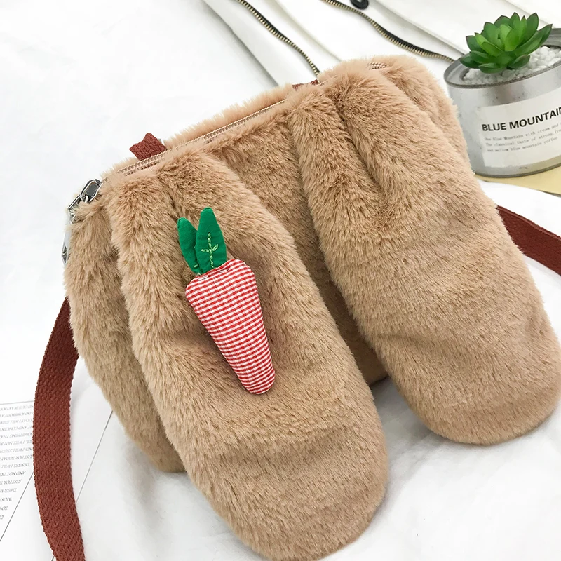 Женская милая сумка из искусственного меха модная брендовая дизайнерская