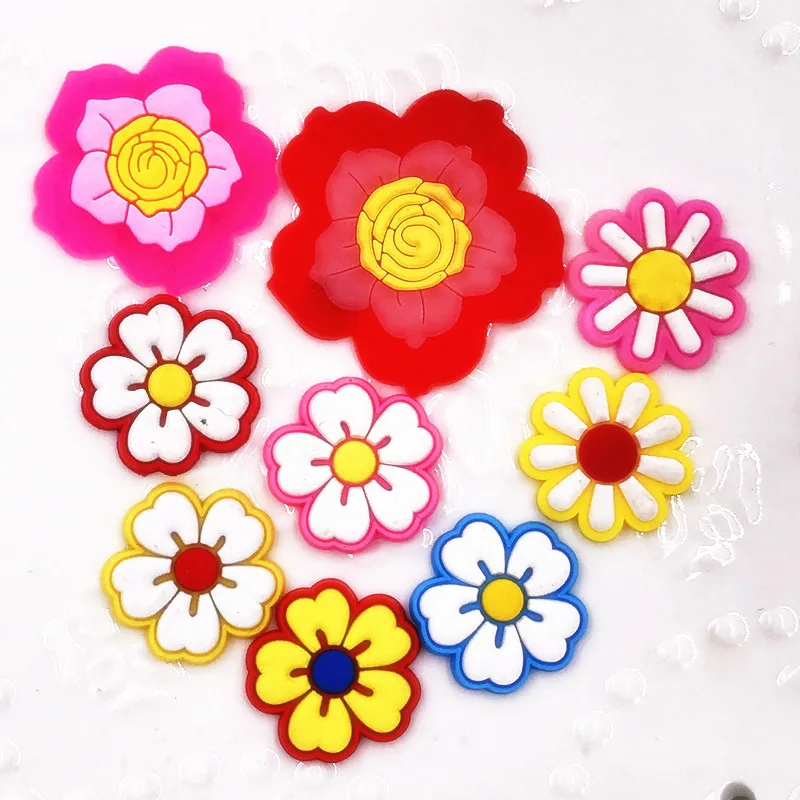 Различные цветы красочные фигурка растения силиконовые Flatback украшения