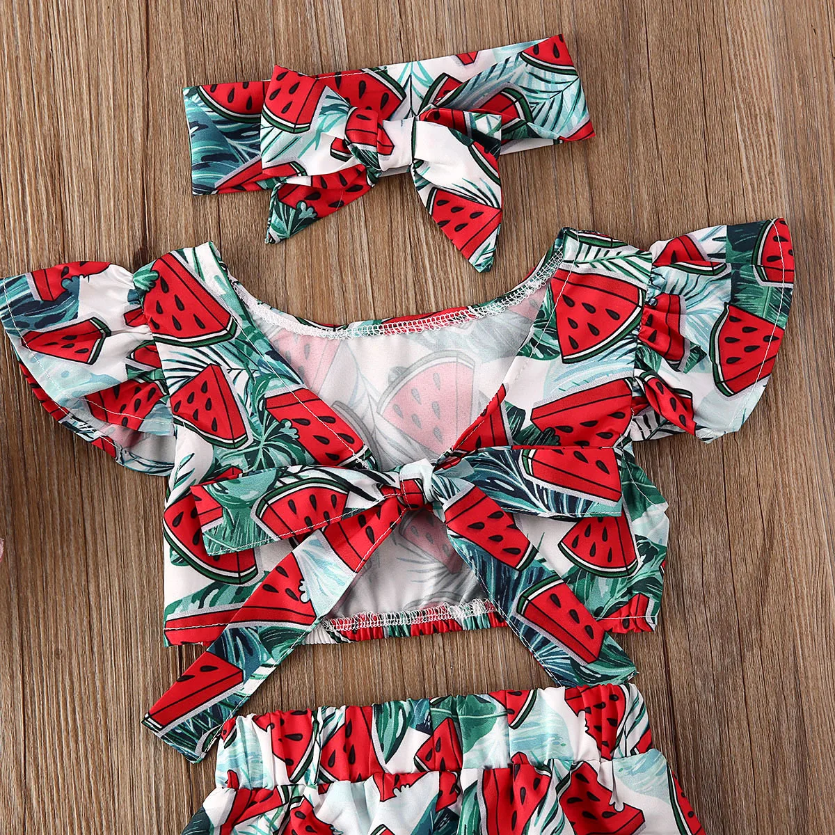 Женская летняя одежда для маленьких девочек топы без рукавов с принтом арбуза +