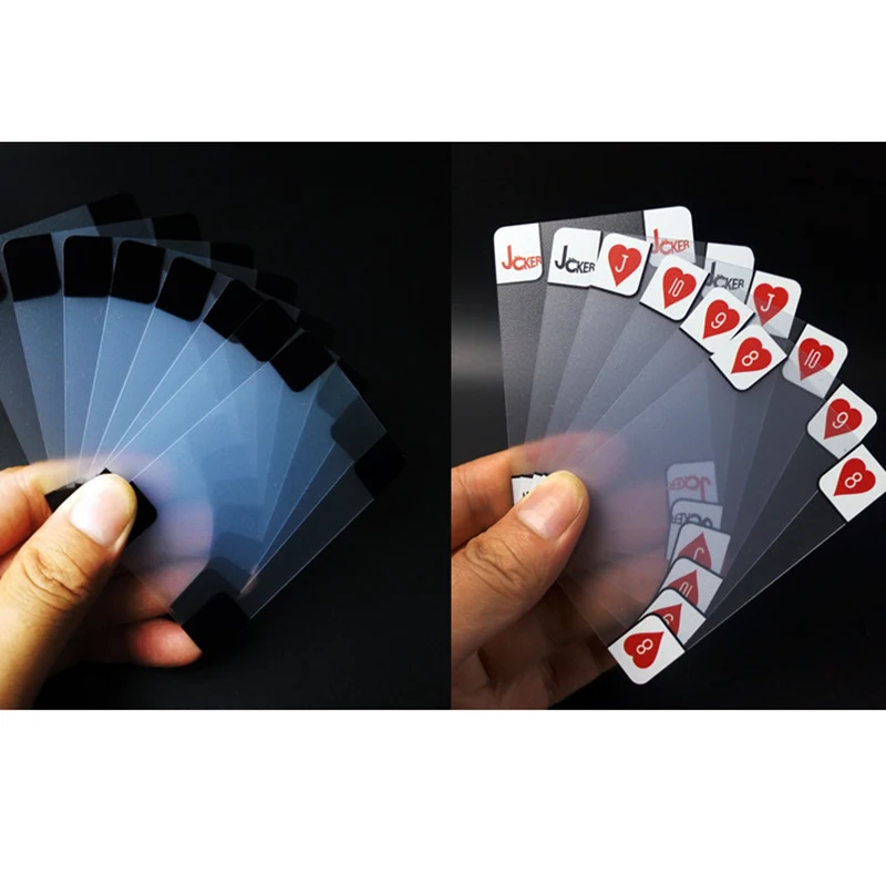 Creative Colorless Waterproof Playing Cards Transparent Plastic Card Party Camping Entertainment Supplies High Quality Durabe |