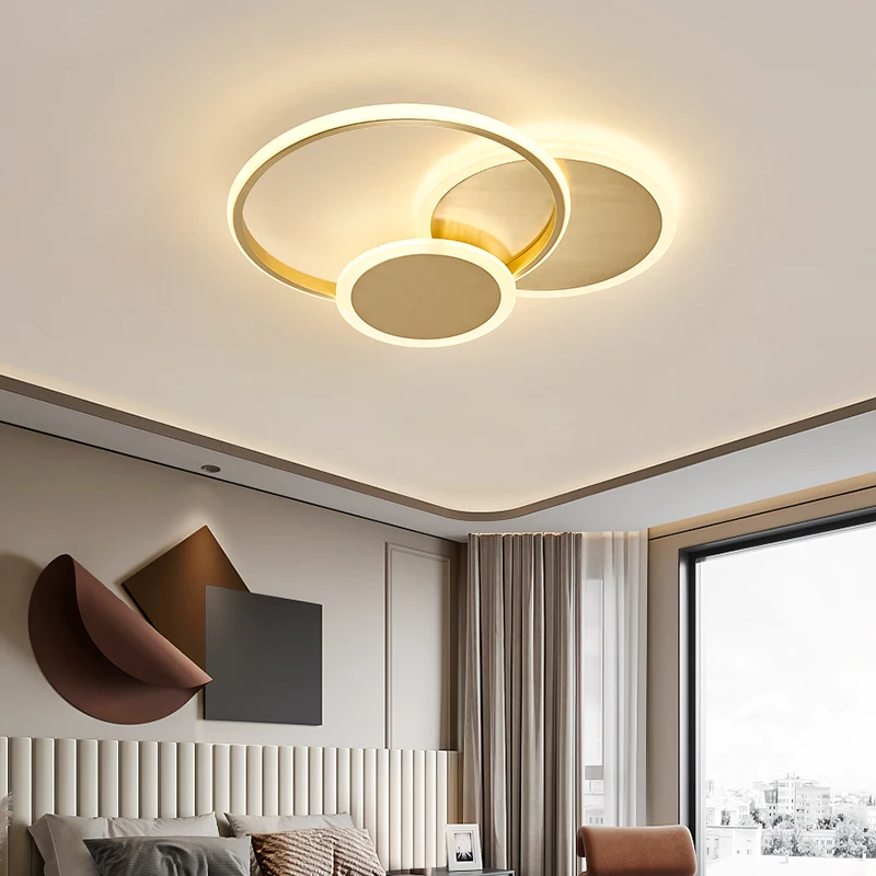 

Nordic Golden LED Ring Ceiling Light Modern Ceiling Lamp with Remote for Living Room Bedroom Indoor Deco Lighting Fixtures