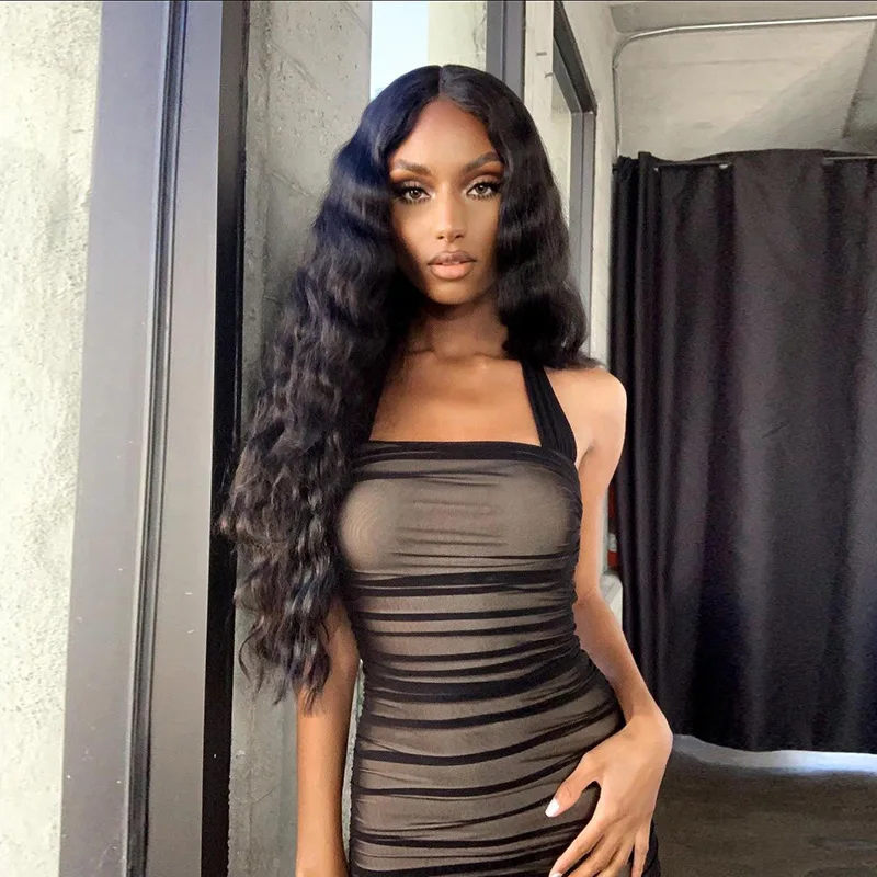 Yimunancy платье с лямкой на шее женское облегающее весна 2021 сексуальное Клубное