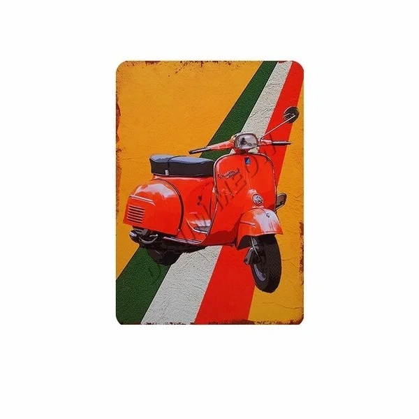 

Vintage Motorcycles Metal Tin Sign Triumph Motor Wall Art Poster Vespa Painting Iron Plates Pub Garage Club House Decor WY17