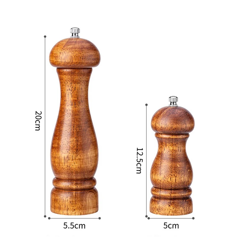 

Premium Wood Salt and Pepper Grinder Set, Oak Pepper Mill, Shakers with Adjustable Ceramic Core