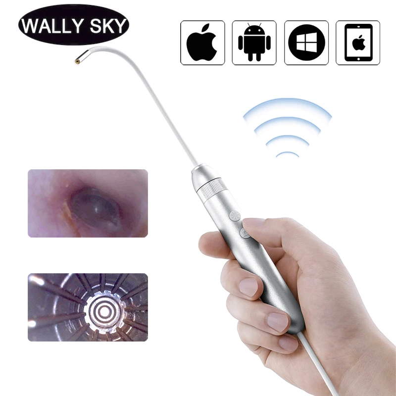 4 мм WIFI эндоскоп камера USB Цифровой Микроскоп Водонепроницаемый Бороскоп гибкий