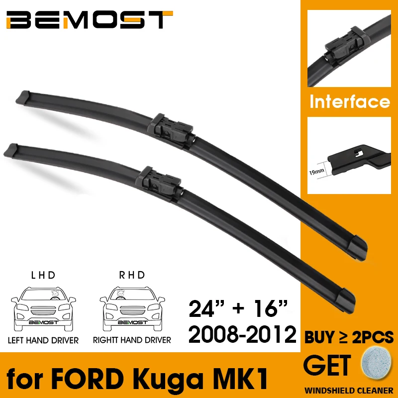 

Car Wiper Blade Front Window Windshield Rubber Silicon Refill Wiper For Ford Kuga MK1 2008-2012 LHD/RHD 24"+16" Car Accessories