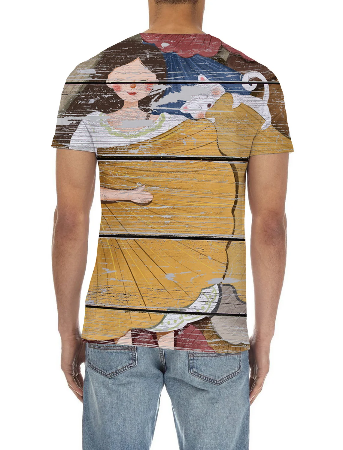 Модные мужские топы осенняя футболка с объемным принтом в виде листьев гинкго