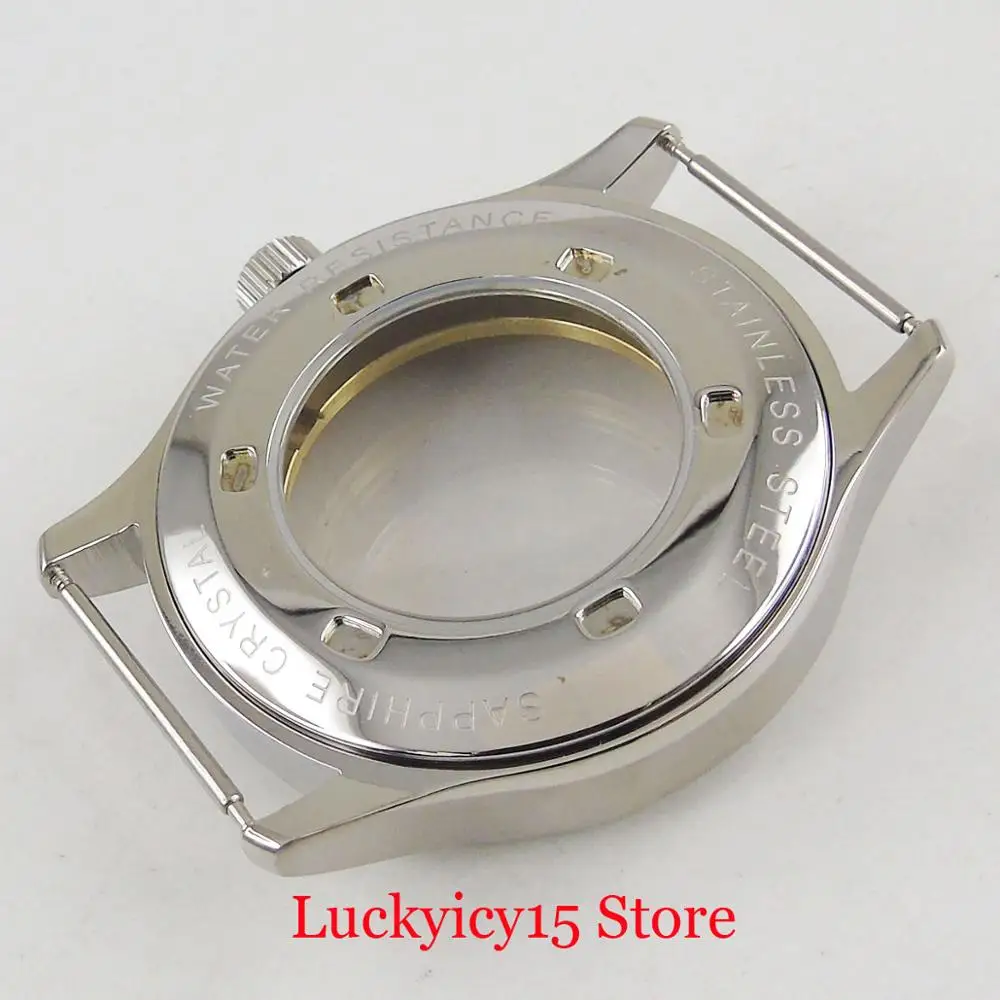 

42mm Stainless Steel Watch Case with Sapphire Glass Fit ETA 2836 MIYOTA Automatic Movement
