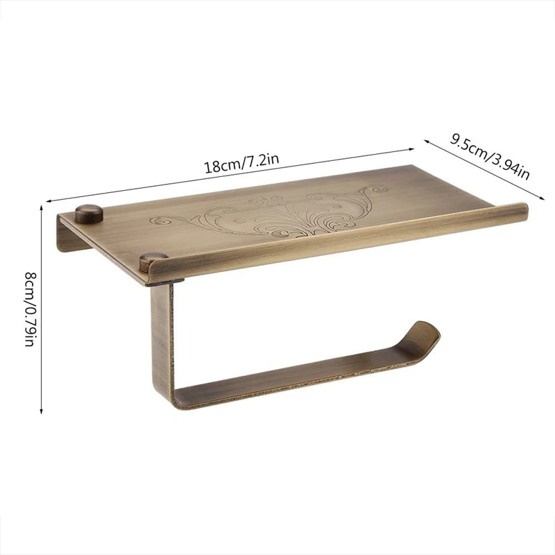 Wall Mounted Vintage Antique Metal Toilet Bathroom Paper Holder With Phone Shelf Roll | Обустройство дома