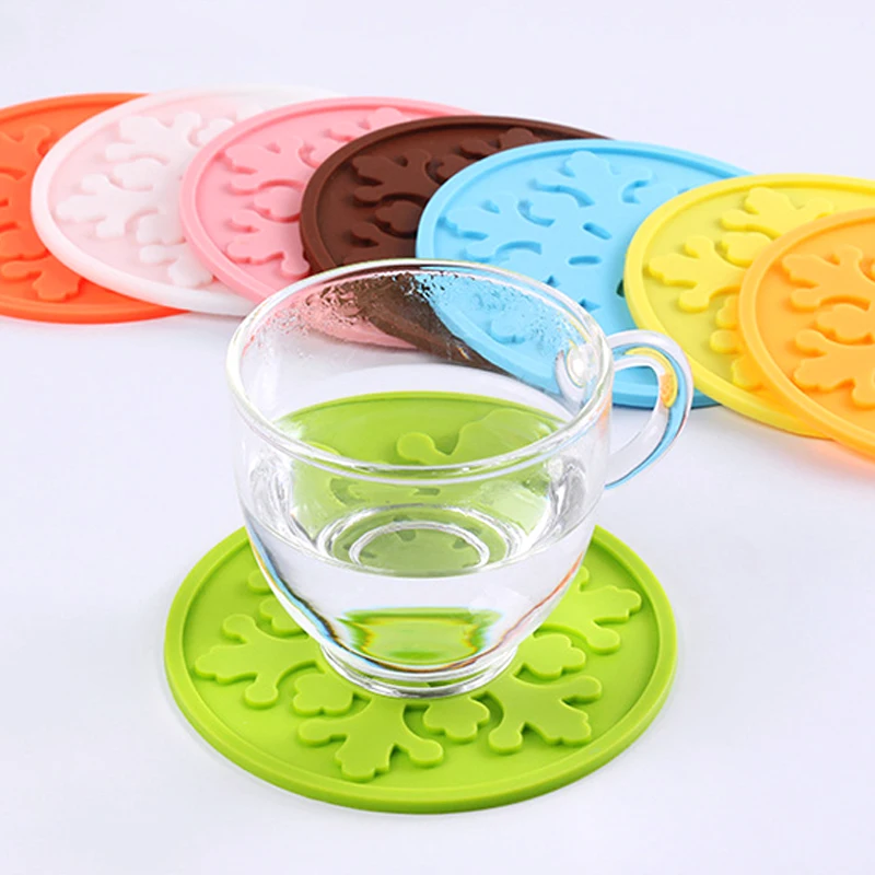 

Drink Coasters Set of 5 Cup Mat - Non-Slip Non-Stick Stay Put Deep Tray - Prevents Furniture