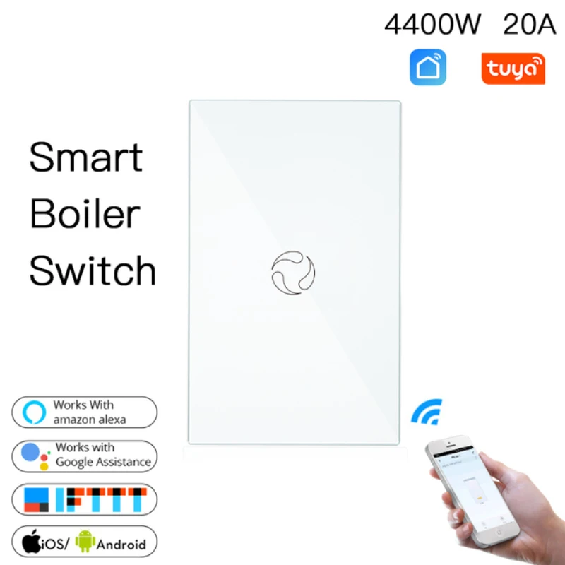 

Tuya WiFi Smart Boiler Switch Water Heater Switch Tuya/Smart Life APP Remote Control Works With Alexa Google Home Voice Control