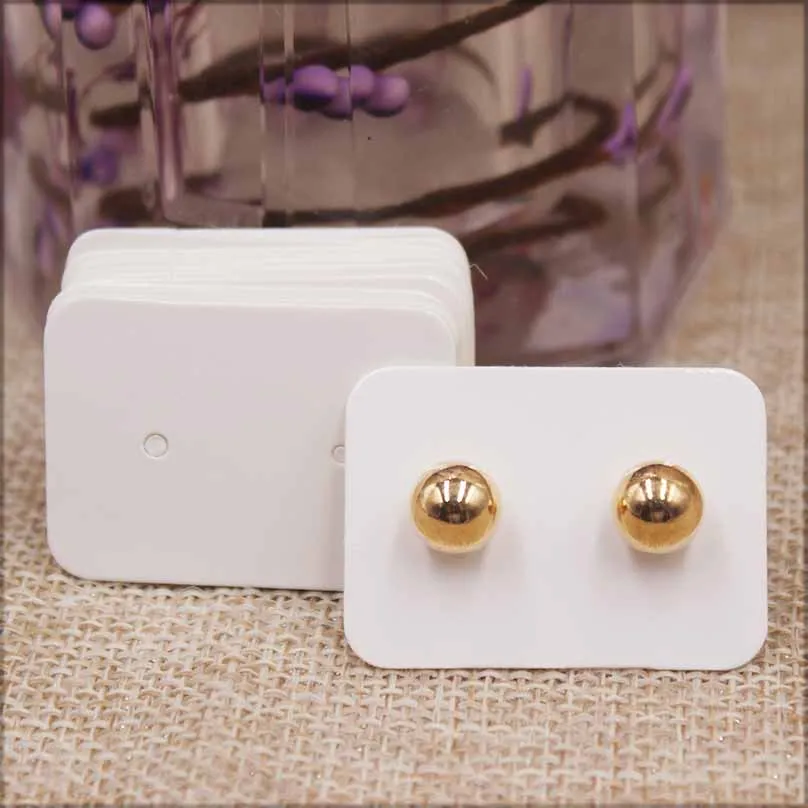 Wedding Gift tag 100pcs colorful color 3.5x2.5cm earring paper package card DIY small stud earring card white kraft  paper card