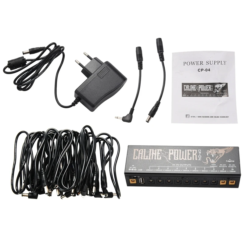 

Caline Cp-04 Guitar Pedal Power Supply 10 Isolated Output Power Tuner Short Circuit /Overcurrent Protection Guitar Effect Power