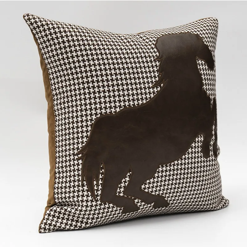 Подушки с вышивкой лошади коричневый чехол для подушки ласточка декоративная