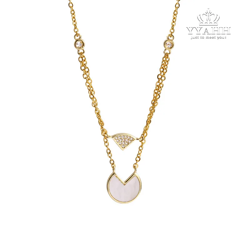 

Korean Temperament Titanium Steel Double Layer Necklace Clavicle Necklace for Women