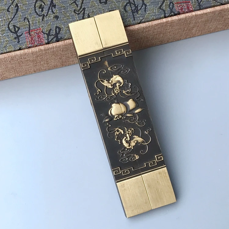 

Изысканная Ретро латунь рельеф двойное счастье и долголетие город линейка