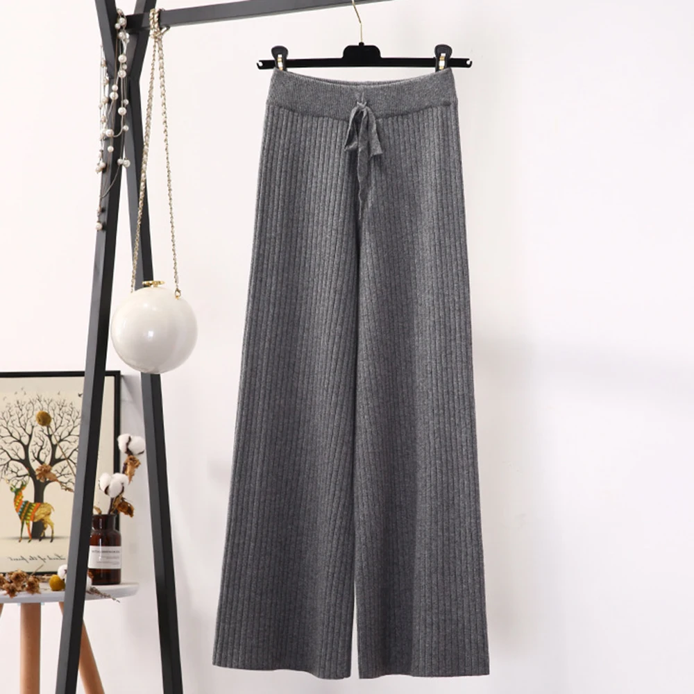 2019 осень зима новые толстые повседневные Прямые брюки женские свободные