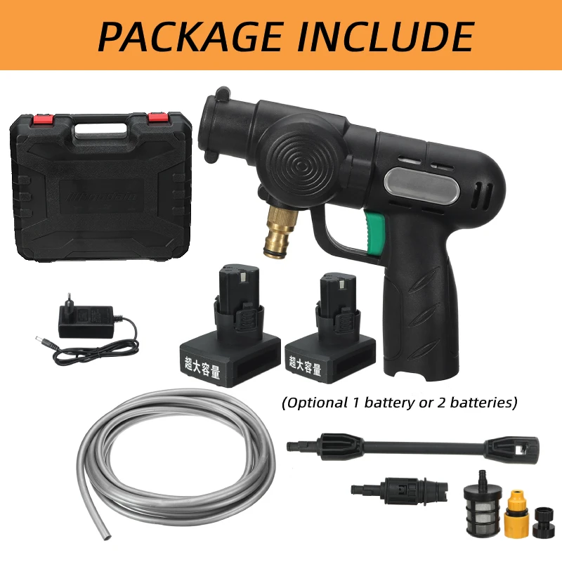 Wireless High Pressure Car Washer Water Gun Water Spray Gun 400W 15000mAh 60BAR Portable High Pressure Car Washing Machine