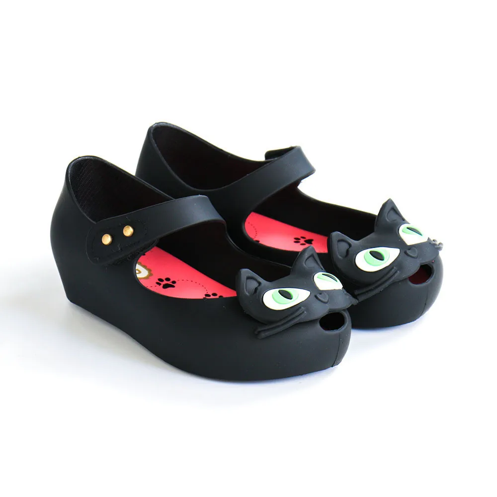 Mini Melissa/3 цвета; детские сандалии с котами; прозрачные сандалии для девочек; коллекция года; Летние сандалии для девочек; пляжная обувь для малышей; 12-19 см