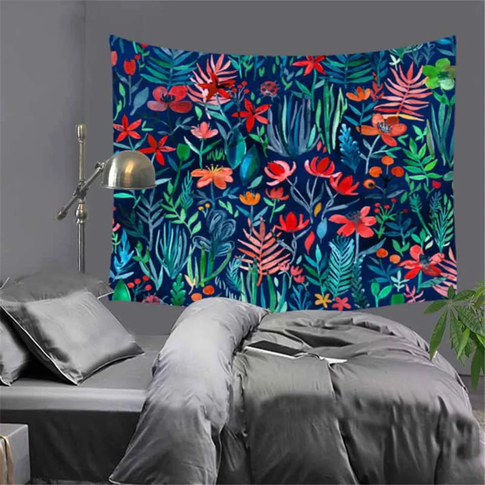 Черный красивый цветок настенный цветочный Гобелен ткань обои домашний декор