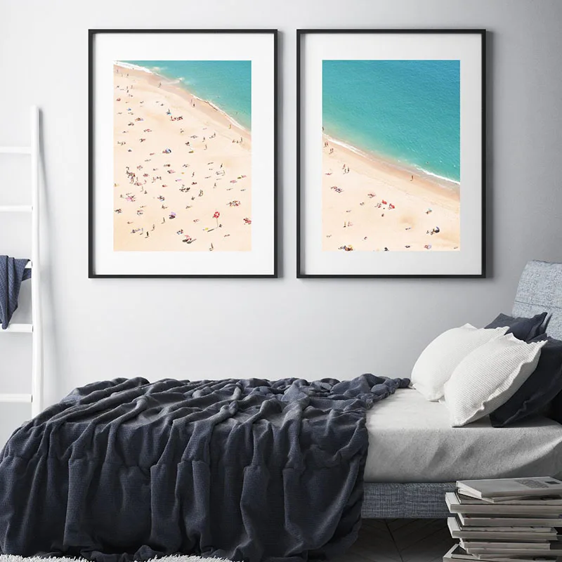 Воздушный постер для пляжа песчаный пляж Картина на холсте береговые стены